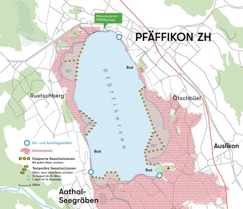 Karte Pfäffikersee mit Schutzzonen