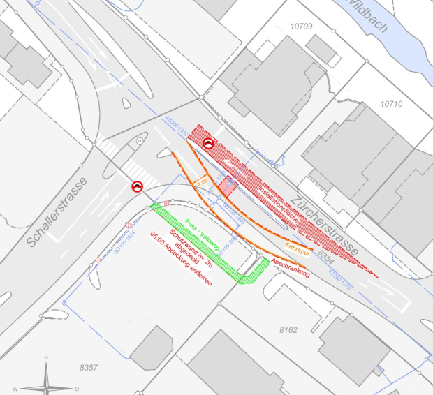 Situationsplan Baustelle Zürcherstrasse
