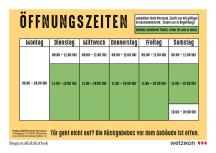 Neue Öffnungszeiten ab September