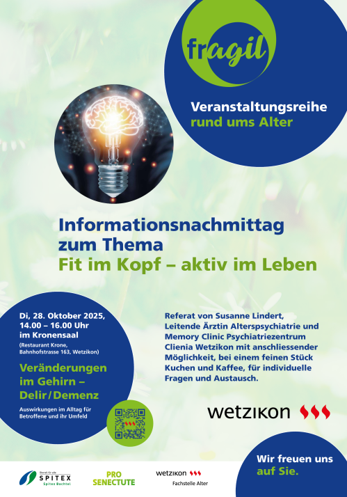 FRAGIL Veranstaltungsreihe zum Thema "Veränderungen im Hirn" Dienstag, 28. Okt. 2025